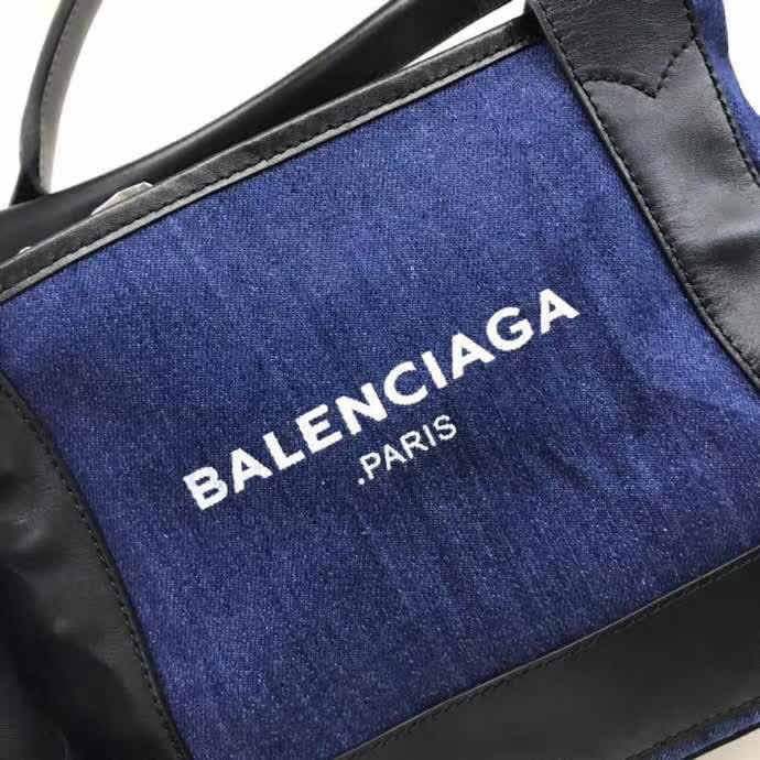 BALENCIAG巴黎世家 專櫃最新系列 Balenciaga Le Dix Money 牛仔藍 配牛皮 購物袋  BL1166